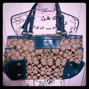 Teal accent Coach Purse